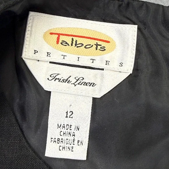 Talbots Petites Black Irish Linen Floral Embroidered Sleeveless Maxi Dress 12P - Picture 2 of 11